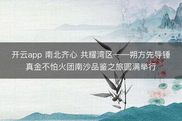 开云app 南北齐心 共耀湾区——朔方先导锤真金不怕火团南沙品鉴之旅圆满举行